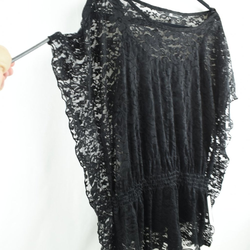 AB Studio Black Sheer Top with Cami Size L - Picture 11 of 14
